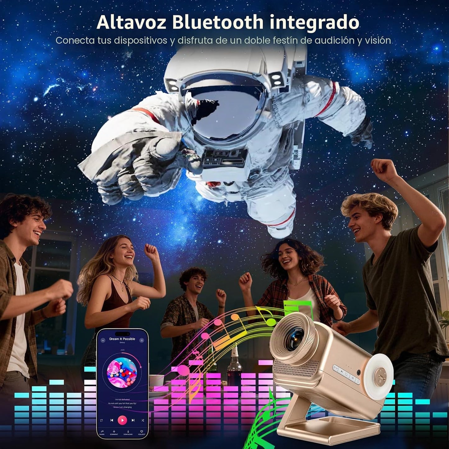 Rossetta Proyector 3D, proyector de galaxia 3D HD de 60 temas con a...