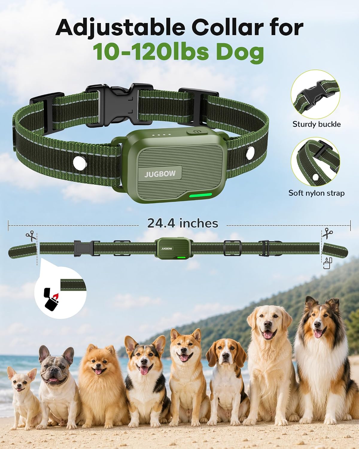 Jugbow Collar de choque para perros, paquete de 3, collar de entren...