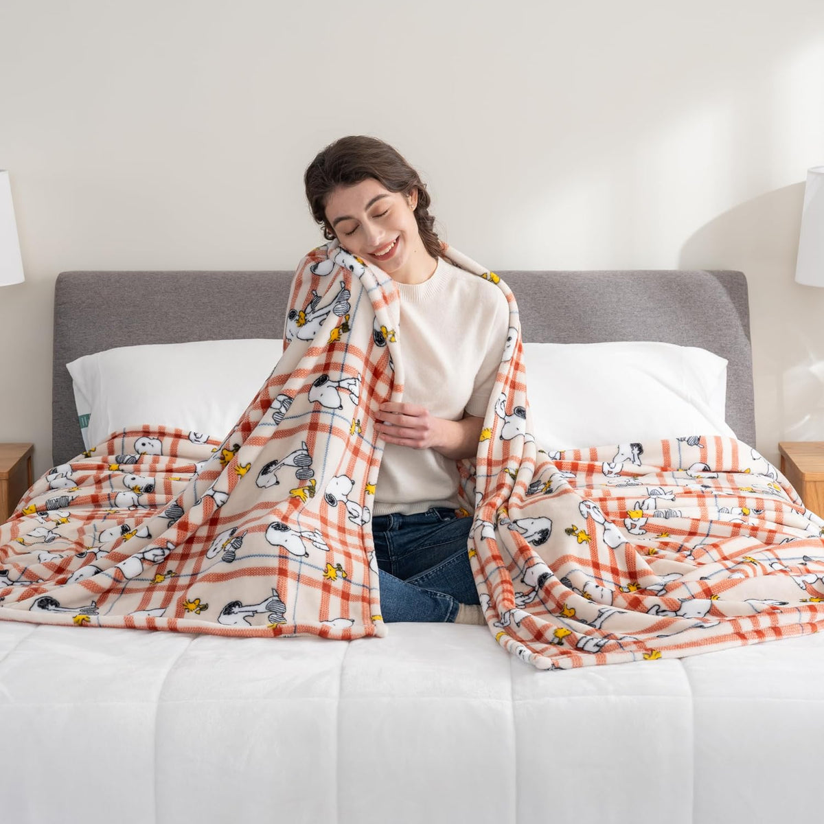 Berkshire Blanket Peanuts® VelvetLoft® - Manta de felpa de Snoopy d...