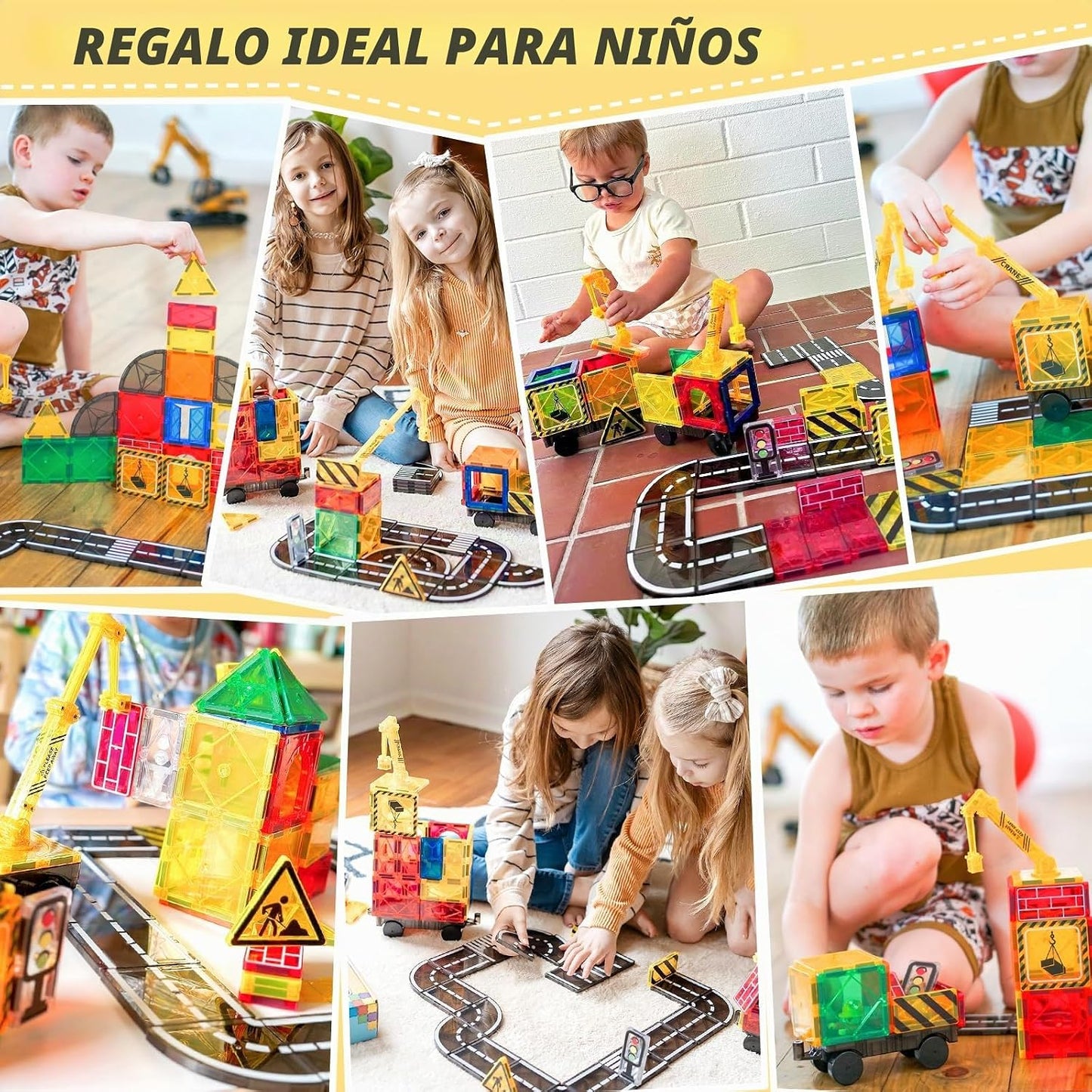 Juegos Coodoo para niños, azulejos magnéticos en forma de carretera...