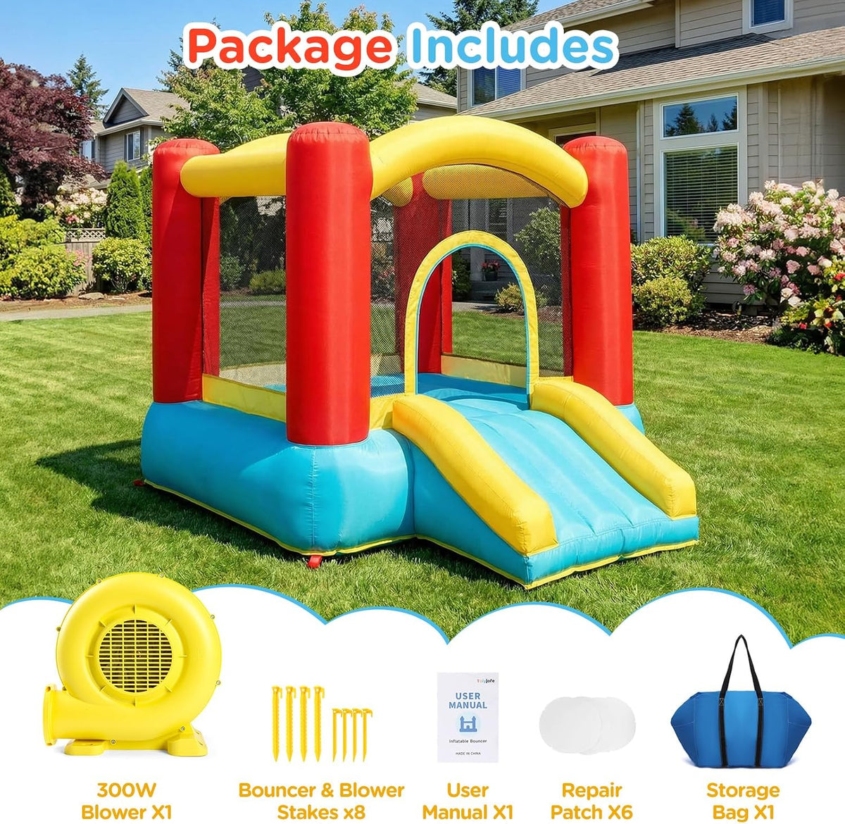 Casa de rebote interior para niños pequeños: pequeño castillo hinch...