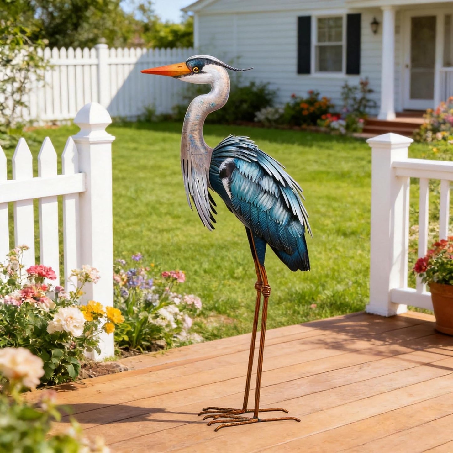 chisheen Estatuas de garza al aire libre, decoración de jardín, est...