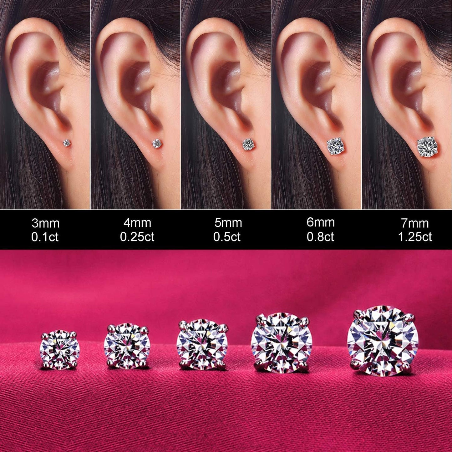 Aretes de tuerca de Kainier para mujer, chapados en oro de 14 quila...
