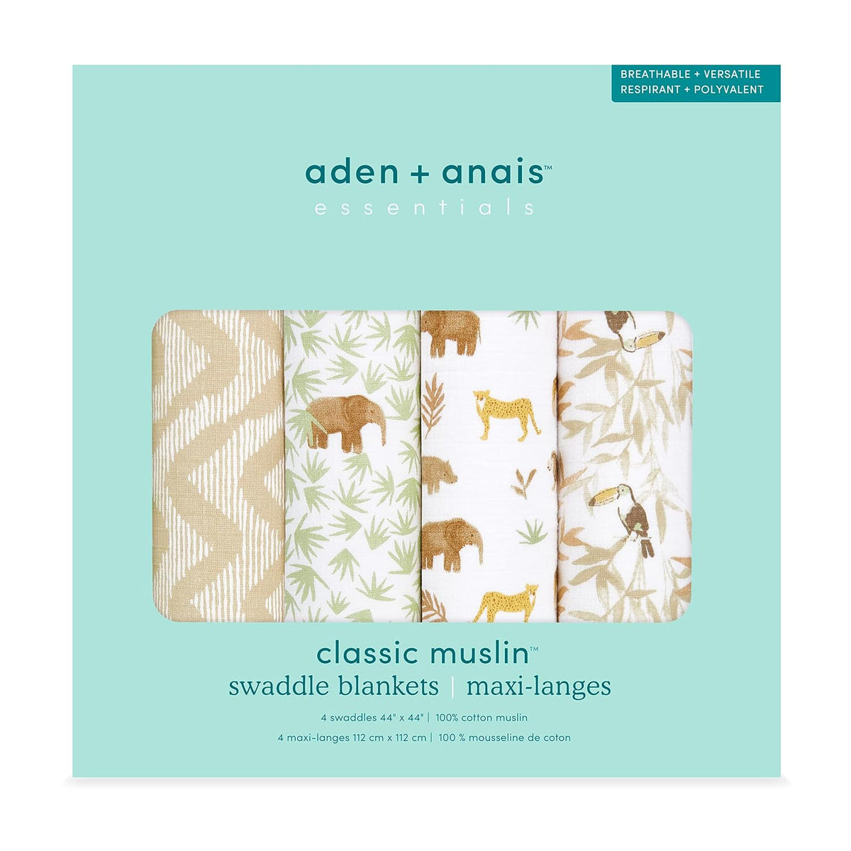 aden + anais Essentials - Mantas de muselina para bebés niñas y niñ...