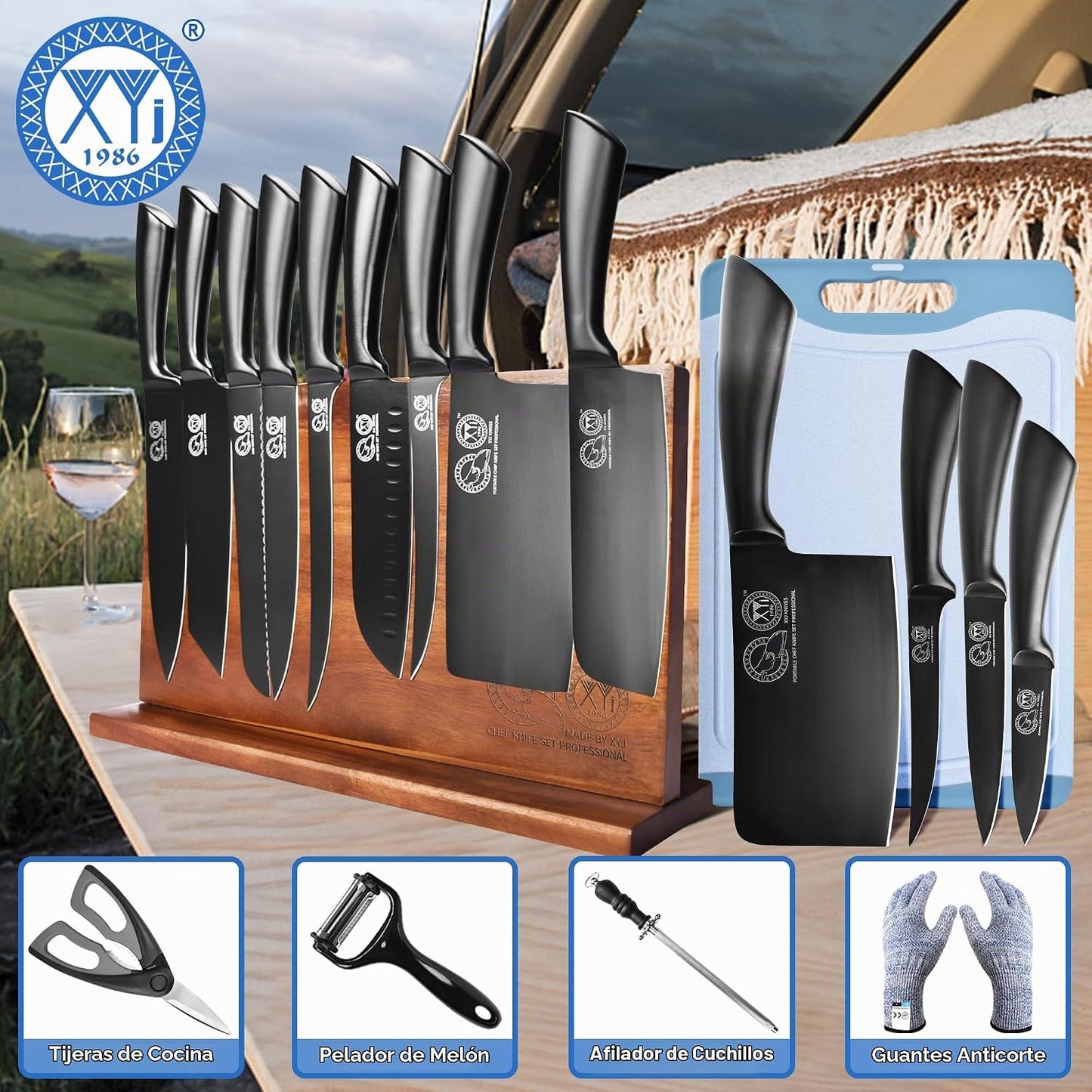 Juego de cuchillos profesionales XYJ para chefs maestros, cuchillo...