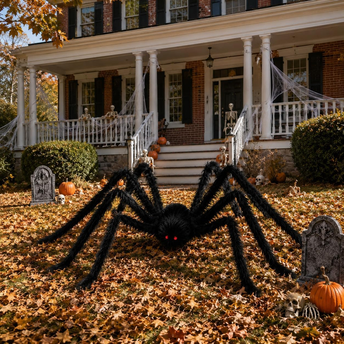 Araña gigante de 12 pies para decoración de Halloween al aire libre...