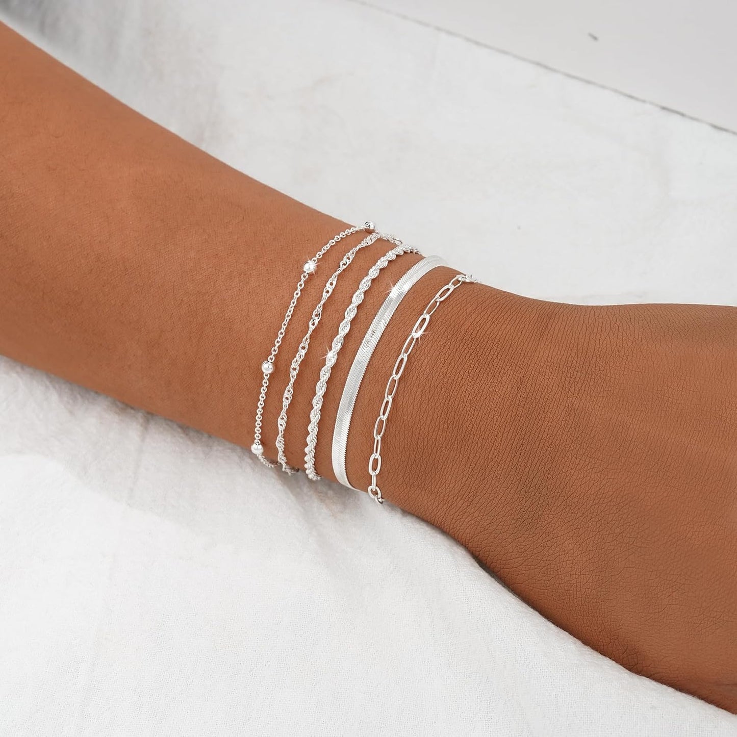 BERISO Pulseras de oro para mujer, elegante pulsera ajustable chapa...