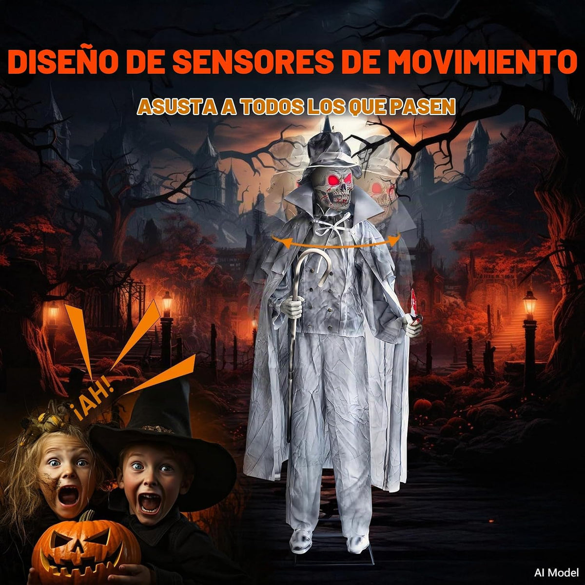 Decoraciones animatrónicas de Halloween, Gentleman Jack con movimie...