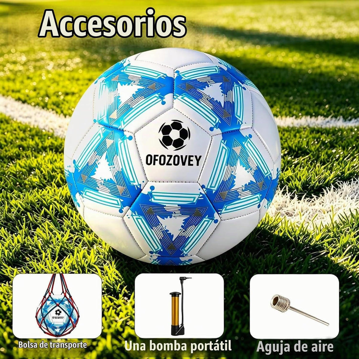 OFOZOVEY Balón de fútbol tamaño 5 paquete de tres, balón de fútbol...