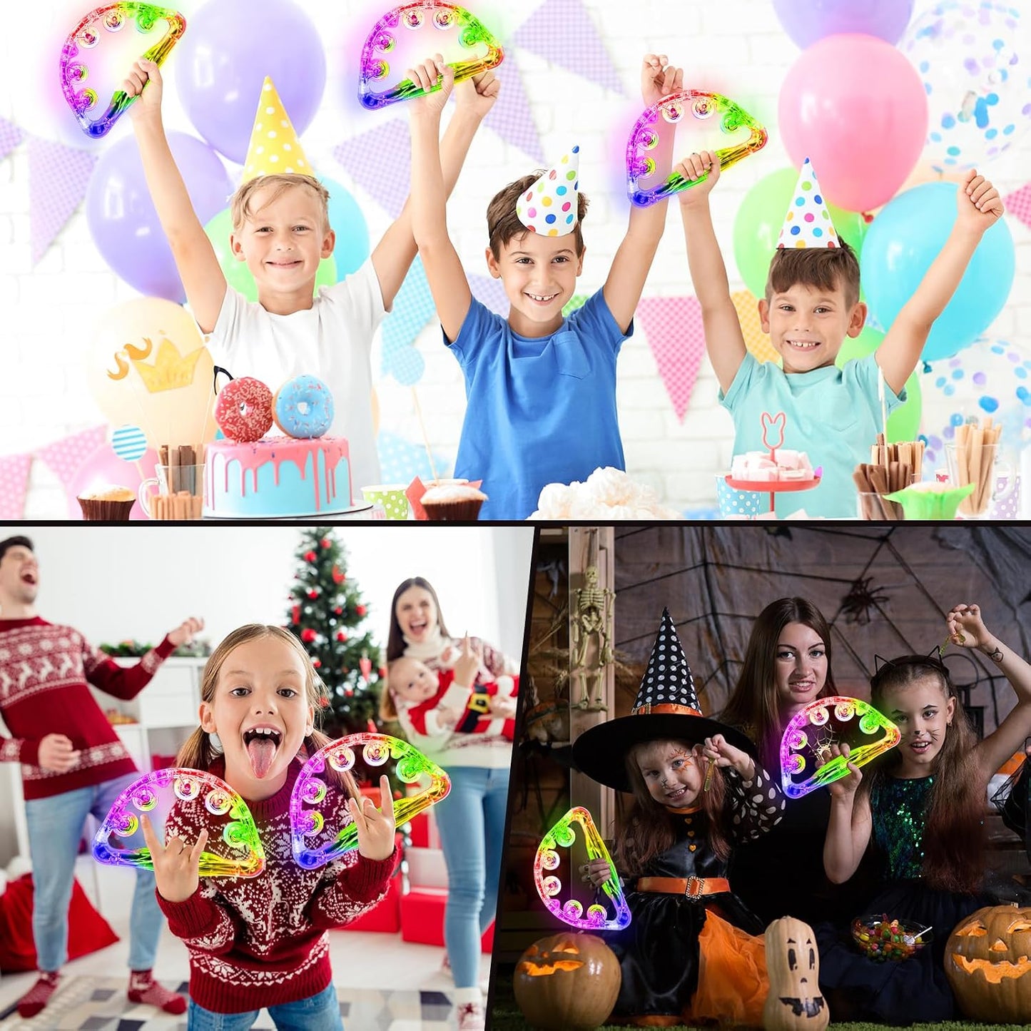 Aywewii Panderetas LED para niños y adultos, juguetes sensoriales,...