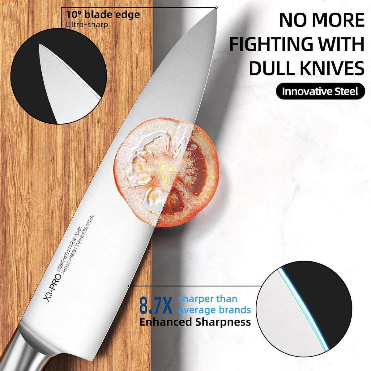 Juego de cuchillos KnifeSaga Premium, juego de 14 piezas de cuchill...