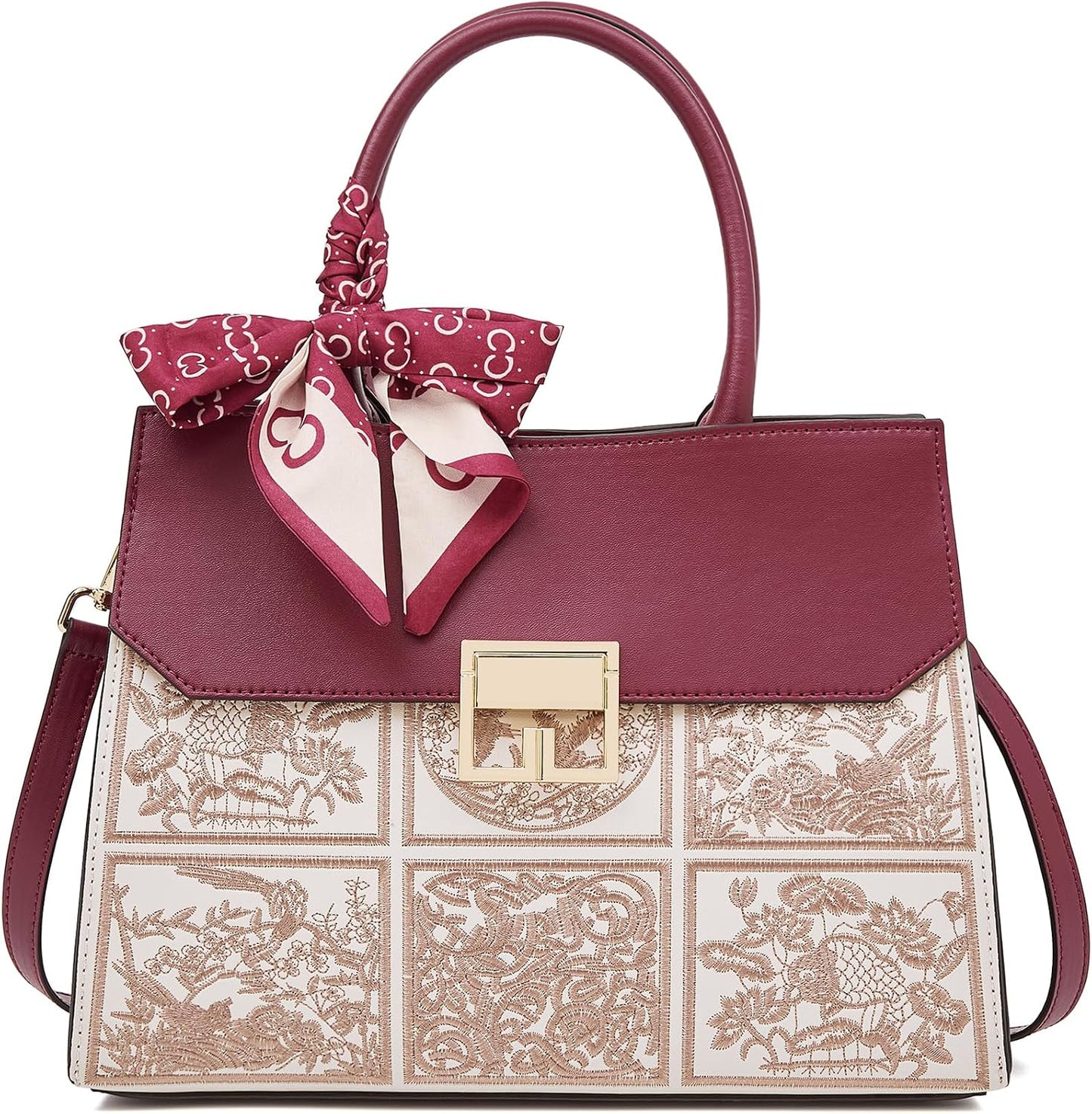 FOXLOVER Bolso Tote Mediano para Mujeres de Diseñador Vintage Satch...