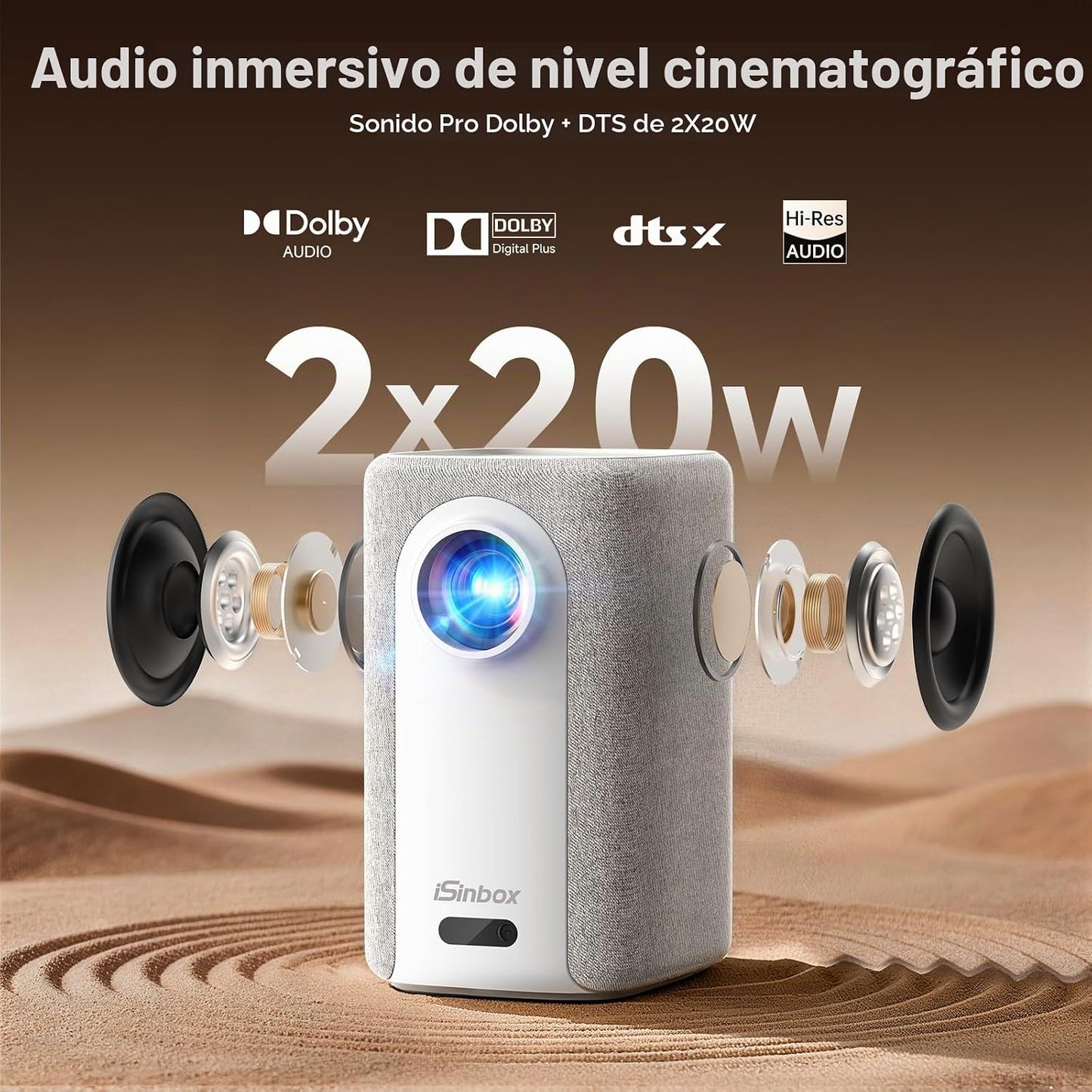 Proyector 4K para Exteriores [Lanzamiento Corto\/1200ANSI\/Aplicaci...