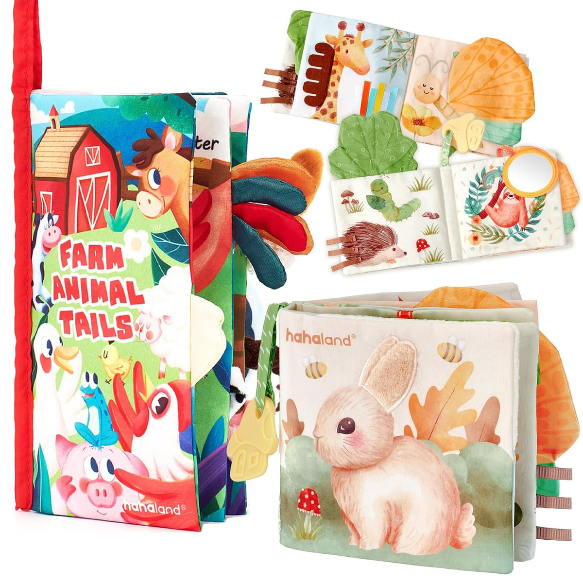 hahaland Libros para bebés de 0 a 6 meses, juguete sensorial de alt...