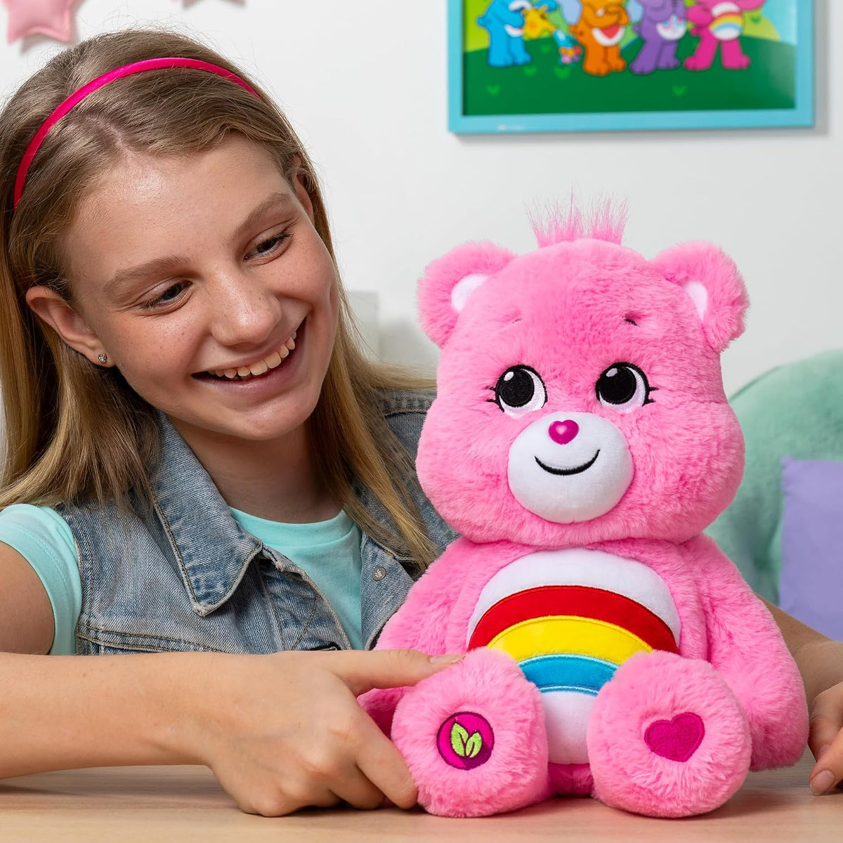 Care Bears Peluche Cheer Bear de 14" - Tamaño Mediano - Peluche...