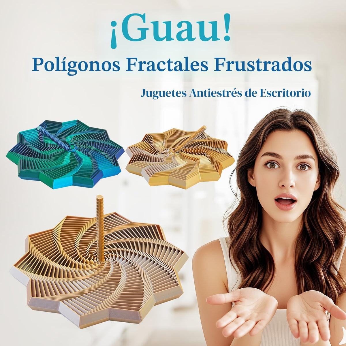 Estrella sensorial antiestrés impresa en 3D con asa, alivio del est...