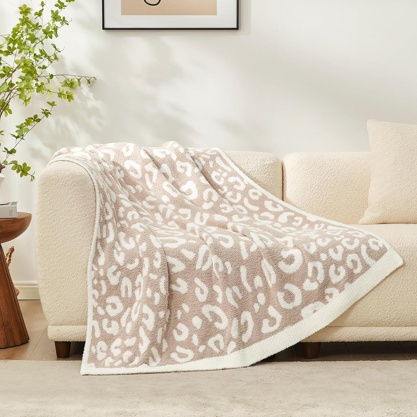 Snuggle Sac - Manta de leopardo reversible para sofá, cama, 50x60 p...