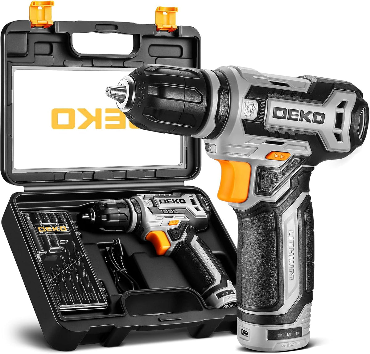 Taladro inalámbrico: DEKO PRO Juego de taladro de batería de 12 V c...