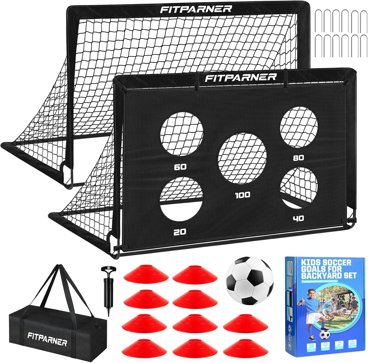 FITPARNER Portería de fútbol, portería de fútbol para niños en el p...