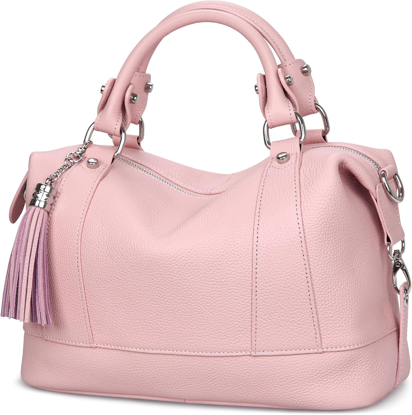 Heshe Bolsos de hombro de cuero genuino para mujer, bolsos satchel,...