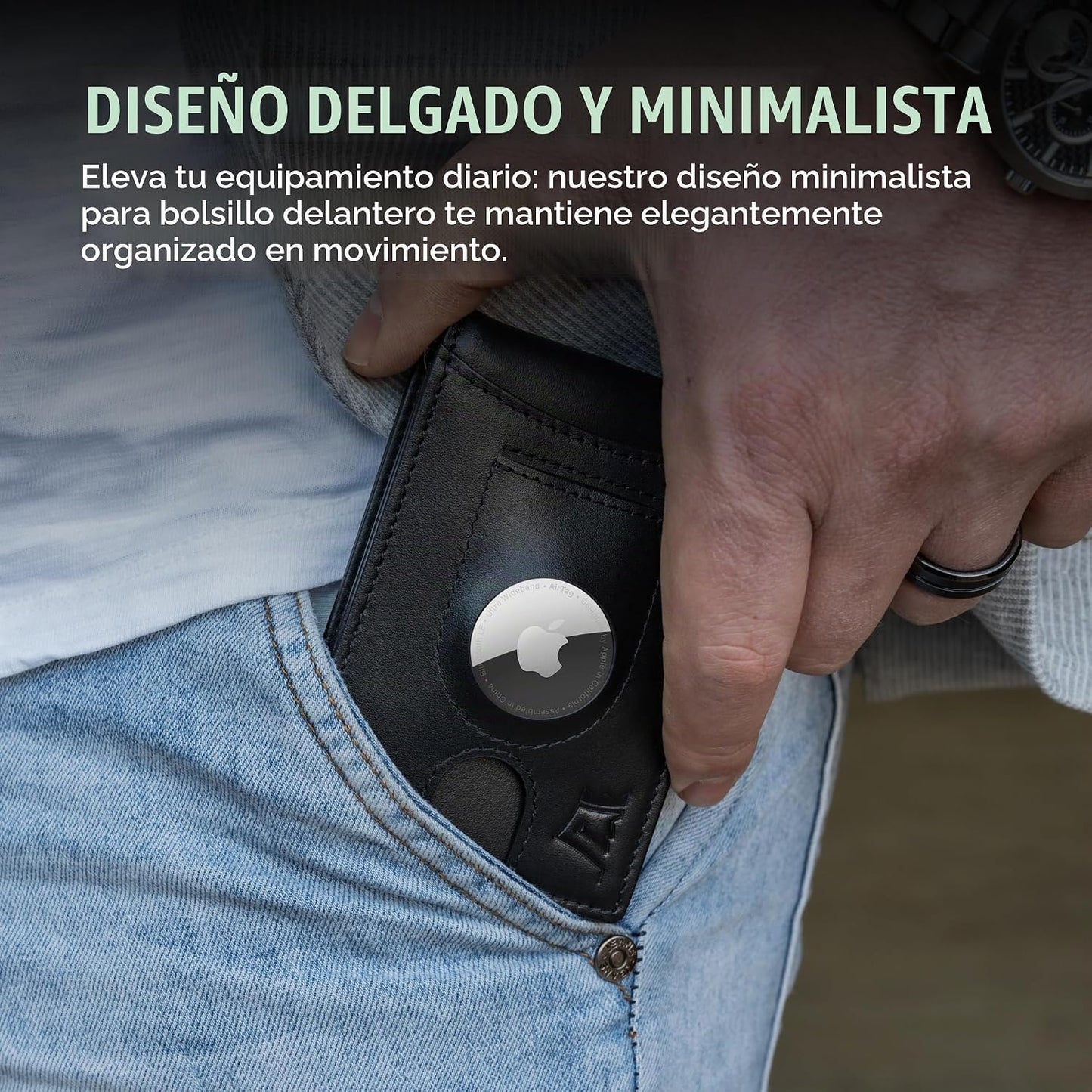 Kings Loot Billetera inteligente rastreable para Airtag para hombre...