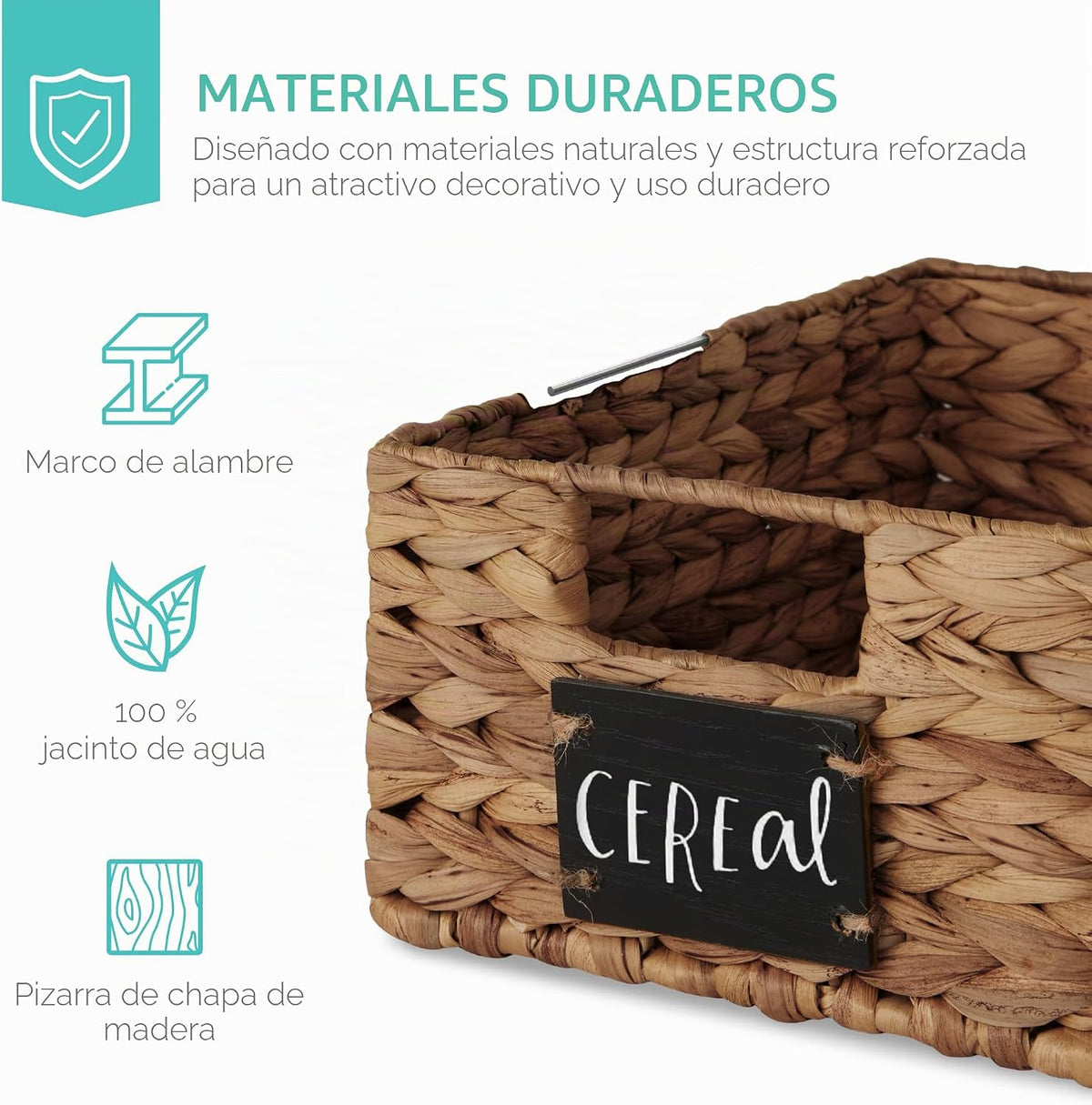 Best Choice Products Juego de 4 cestas de despensa de jacinto de ag...