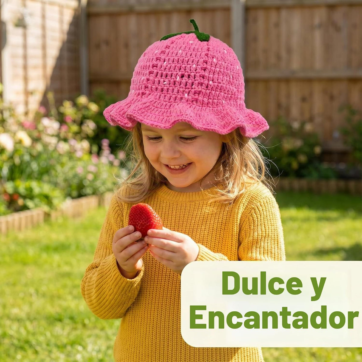 Hshsclth Sombrero de pescador de ganchillo de fresa para mujer, som...