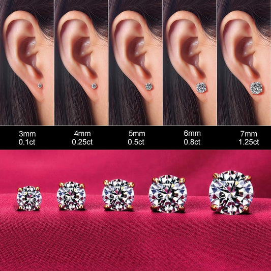 Aretes de tuerca de Kainier para mujer, chapados en oro de 14 quila...