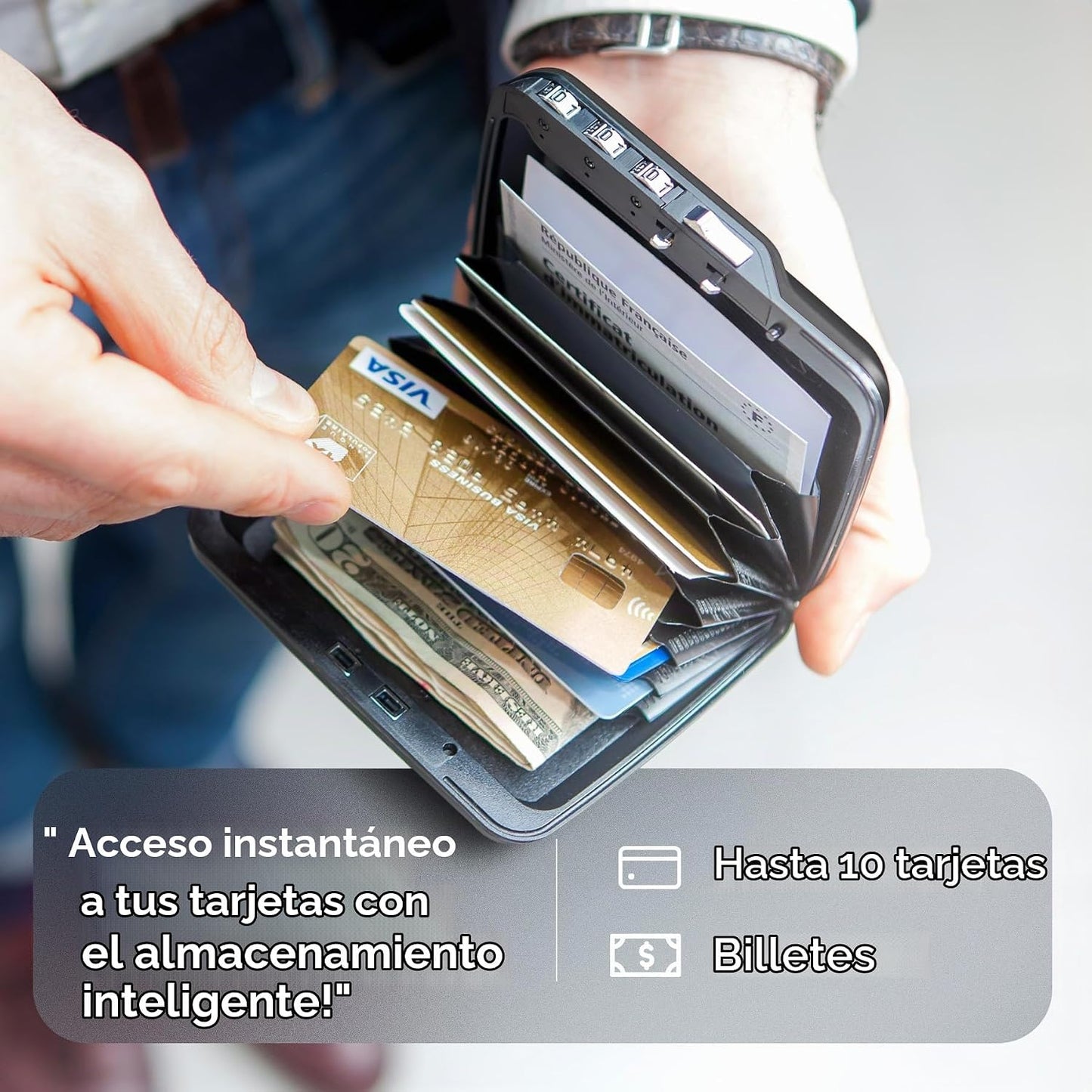 ÖGON -DESIGNS- Cartera de código de aluminio, con cerradura con un...