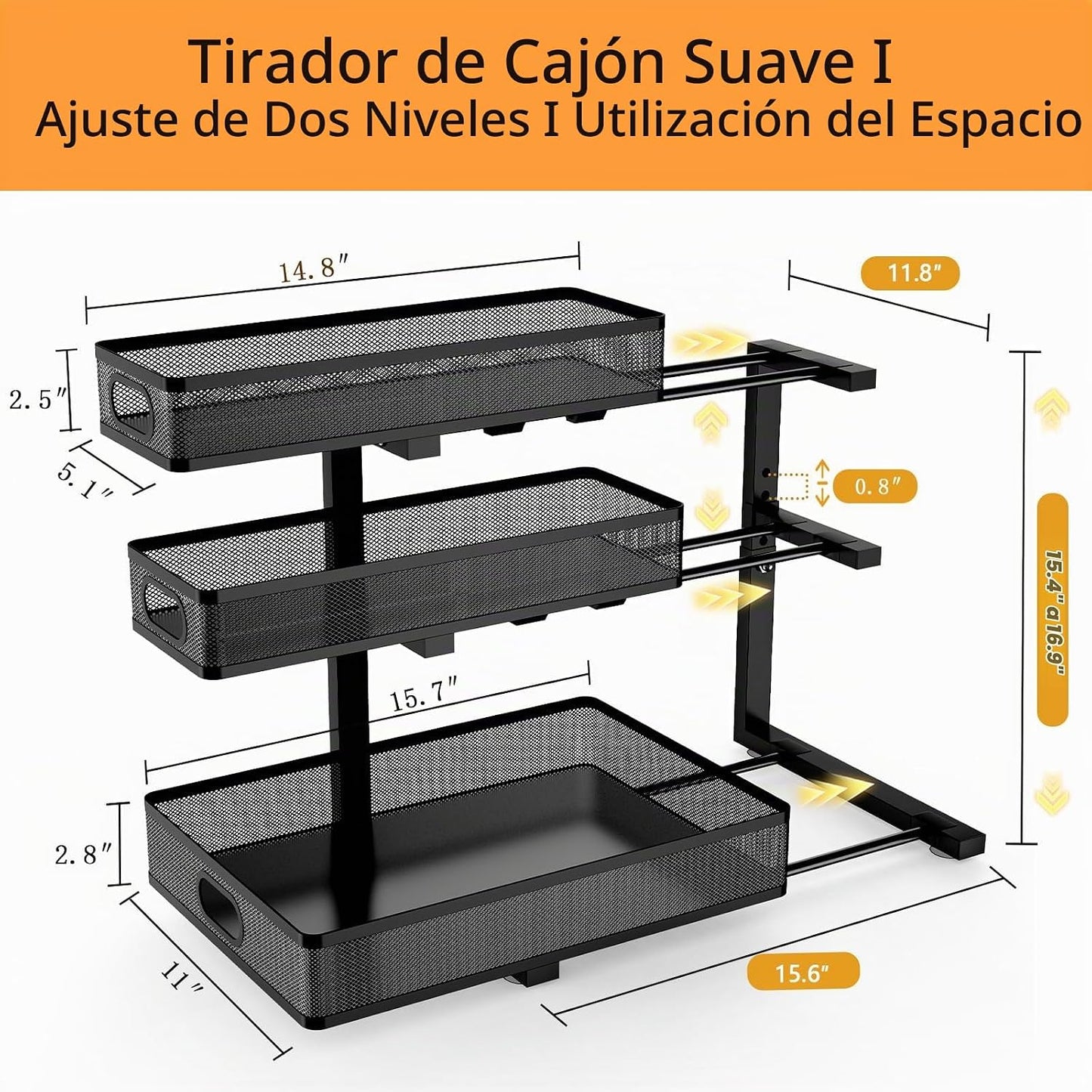 Organizador para debajo del fregadero, organizador de almacenamient...