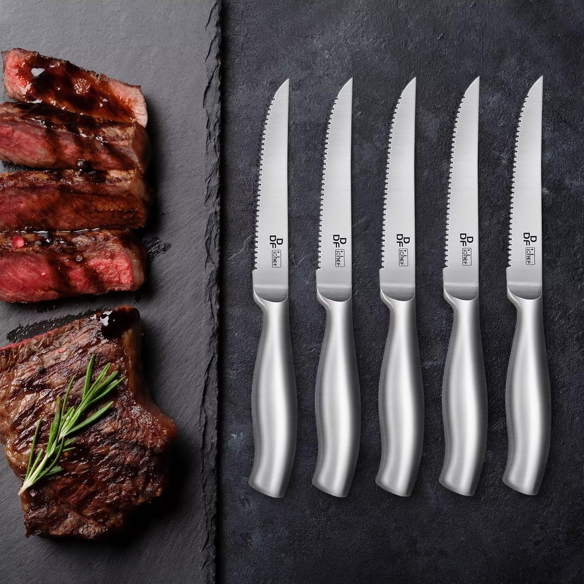 Juego de cuchillos para carne DDF iohEF, juego de 6 cuchillos para...