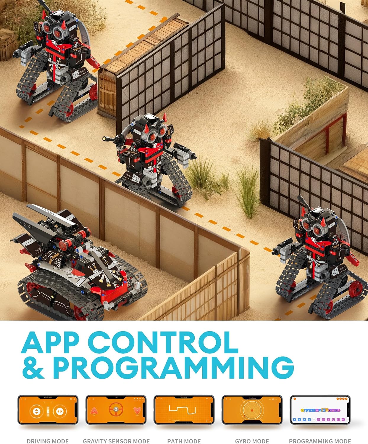 Opmind Kit de Construcción de Robot RC STEM 5 en 1, Control por APP...