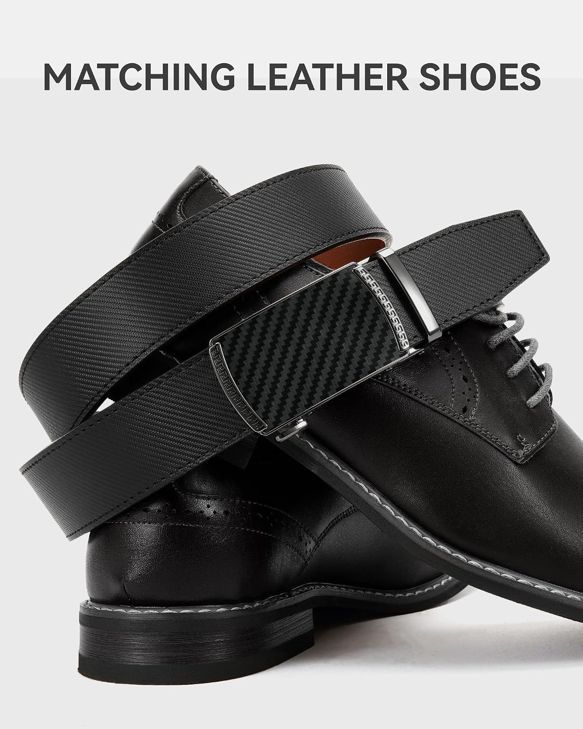 CHAOREN Cinturón para hombre de cuero con trinquete - Ajuste person...