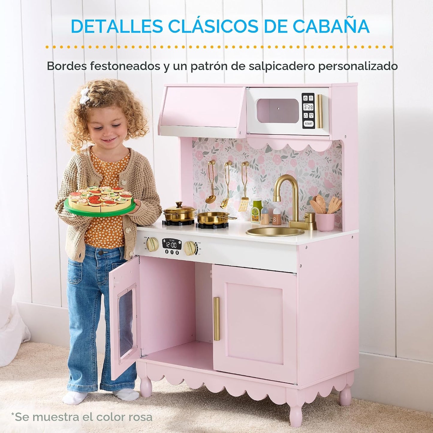 Best Choice Products - Set de cocina de madera de juguete, estación...