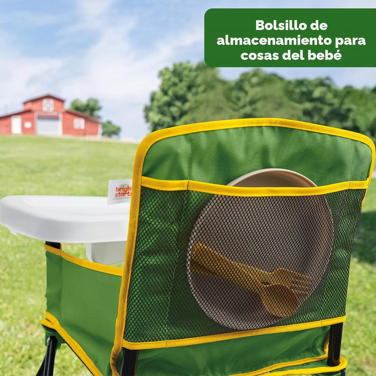Bright Starts John Deere Pop 'N Dine - Silla alta portátil, int...