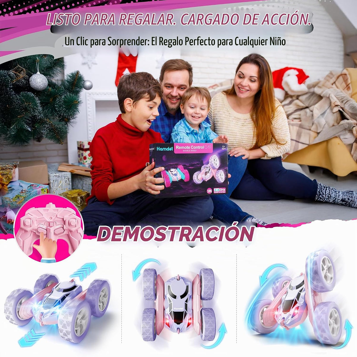 Hamdol Auto a control remoto para niñas, vehículo de control remoto...