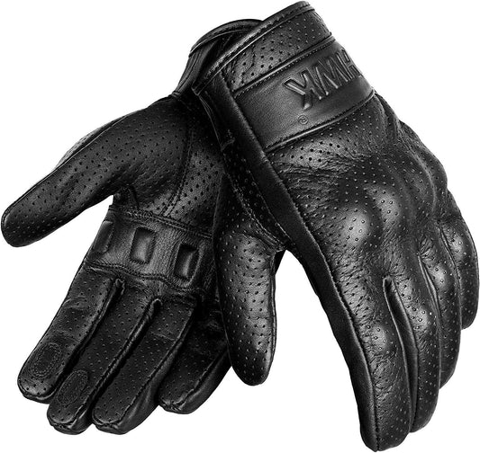 HWK \u2013 Guantes de cuero para motocicleta para hombre, motocross...