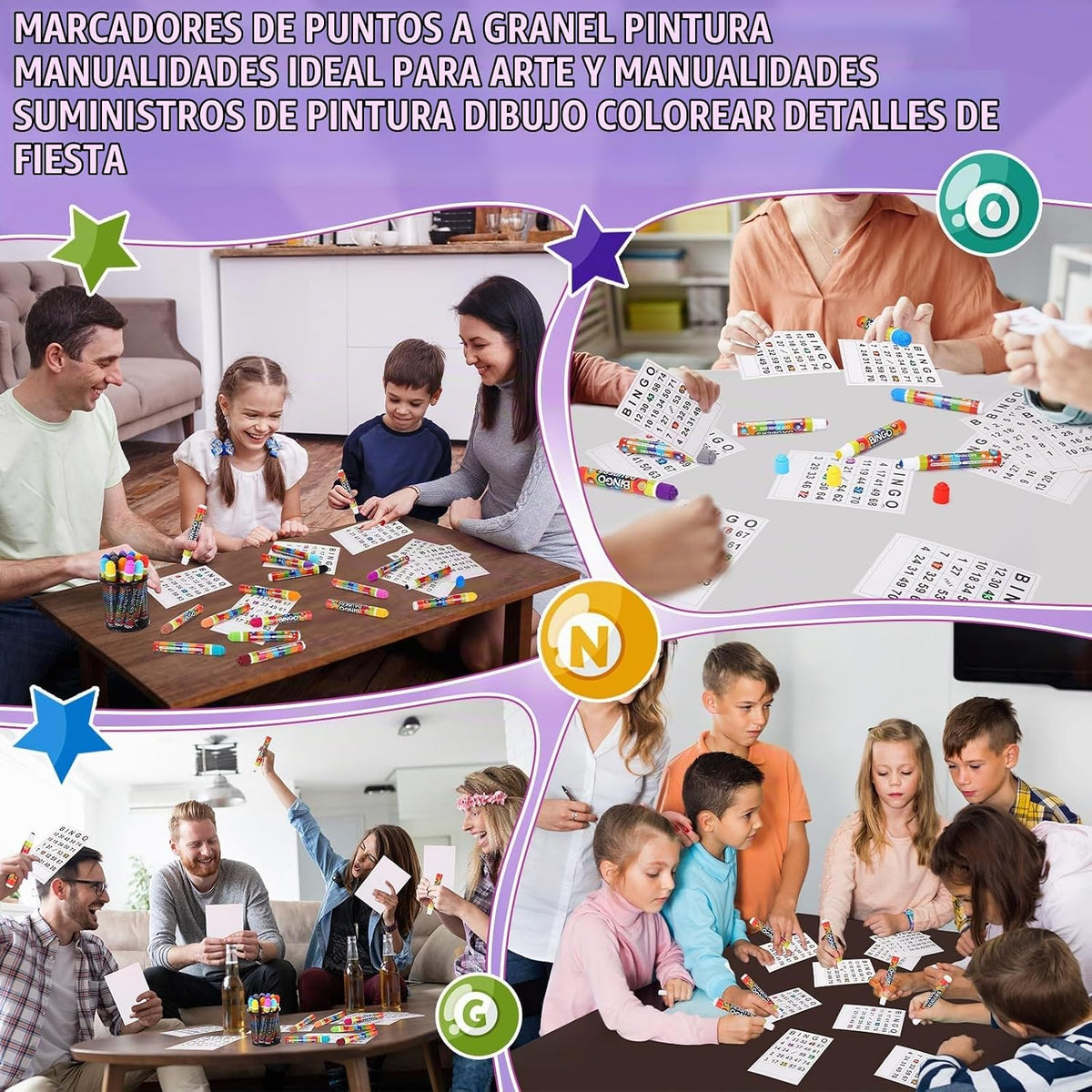 Crtiin - Paquete de 90 marcadores de puntos de Bingo Daubers, 30 co...