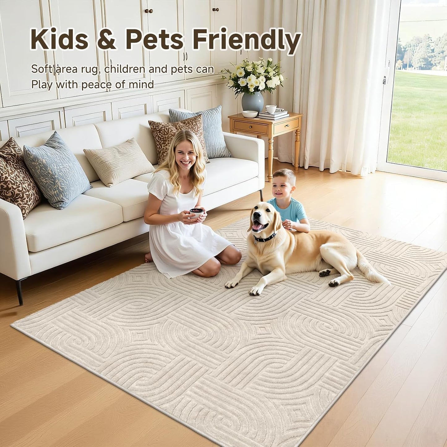 Pauwer Alfombras lavables para sala de estar, de 6 x 9 pies, modern...