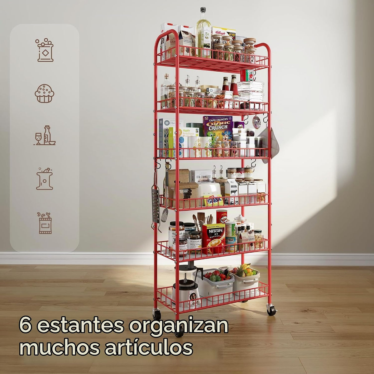 Qiaoxuan Carrito Rodante de Almacenamiento Delgado, Carrito Utilita...