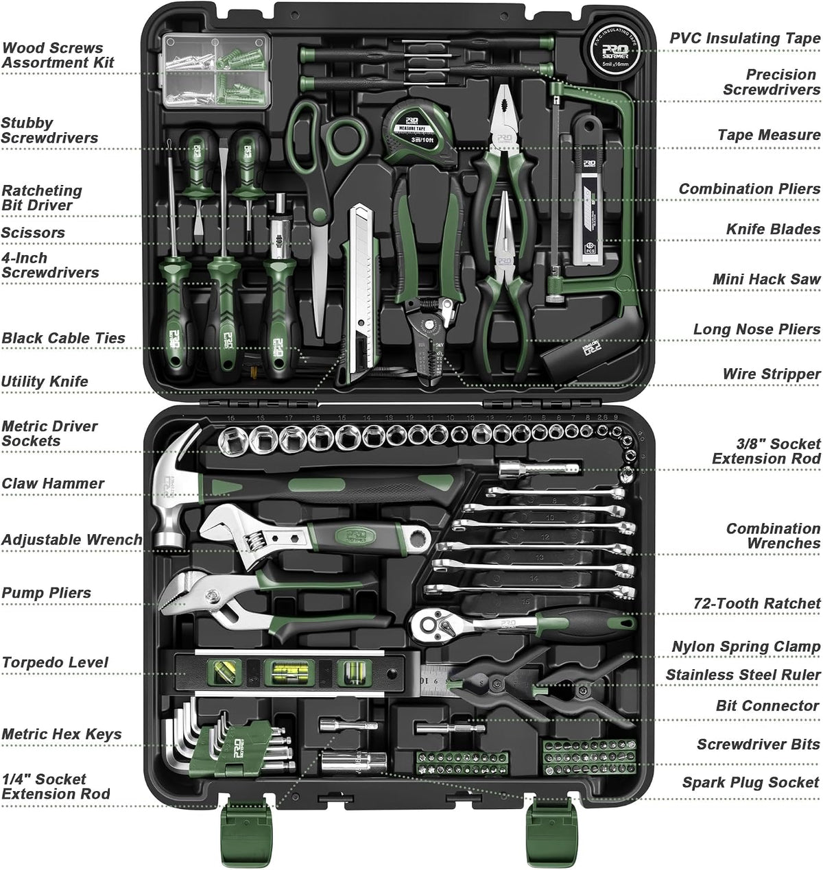 Prostormer Kit de herramientas de 259 piezas, juego de herramientas...