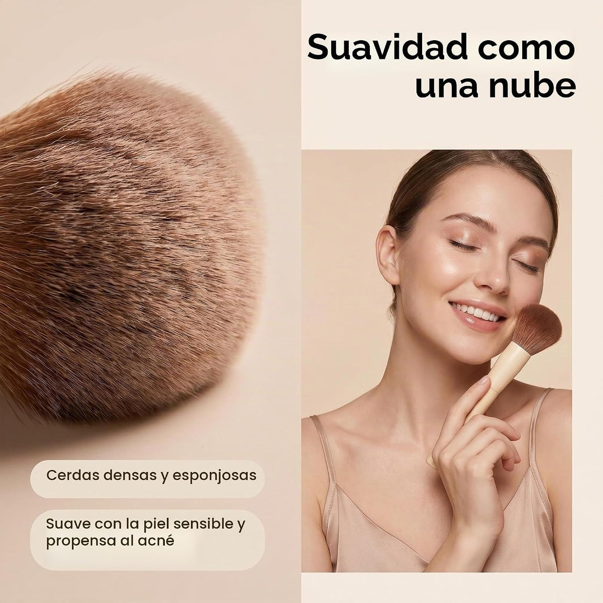 Brochas de maquillaje profesionales BS-MALL con estuche de viaje \u...