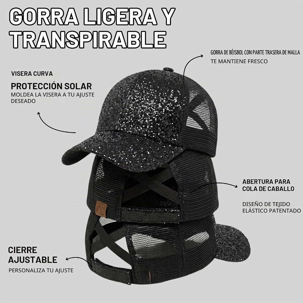Funky Junque - Sombrero de cola de caballo para mujer, gorra de béi...