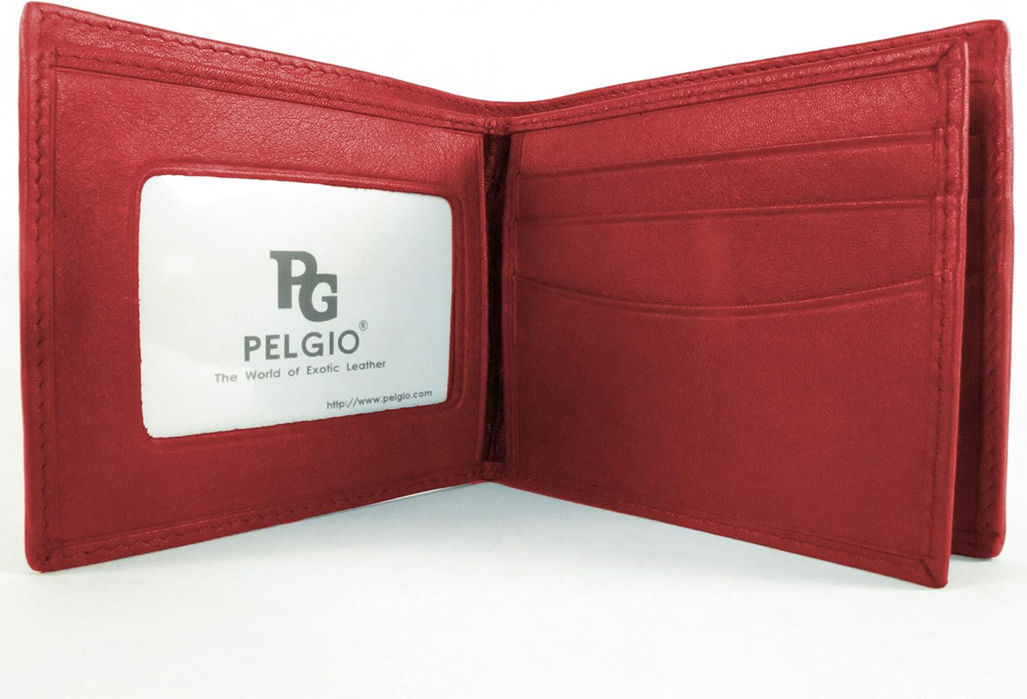 Pelgio Genuino Pulido Stingray Shagreen Piel Bifold Cartera (Carrmi...