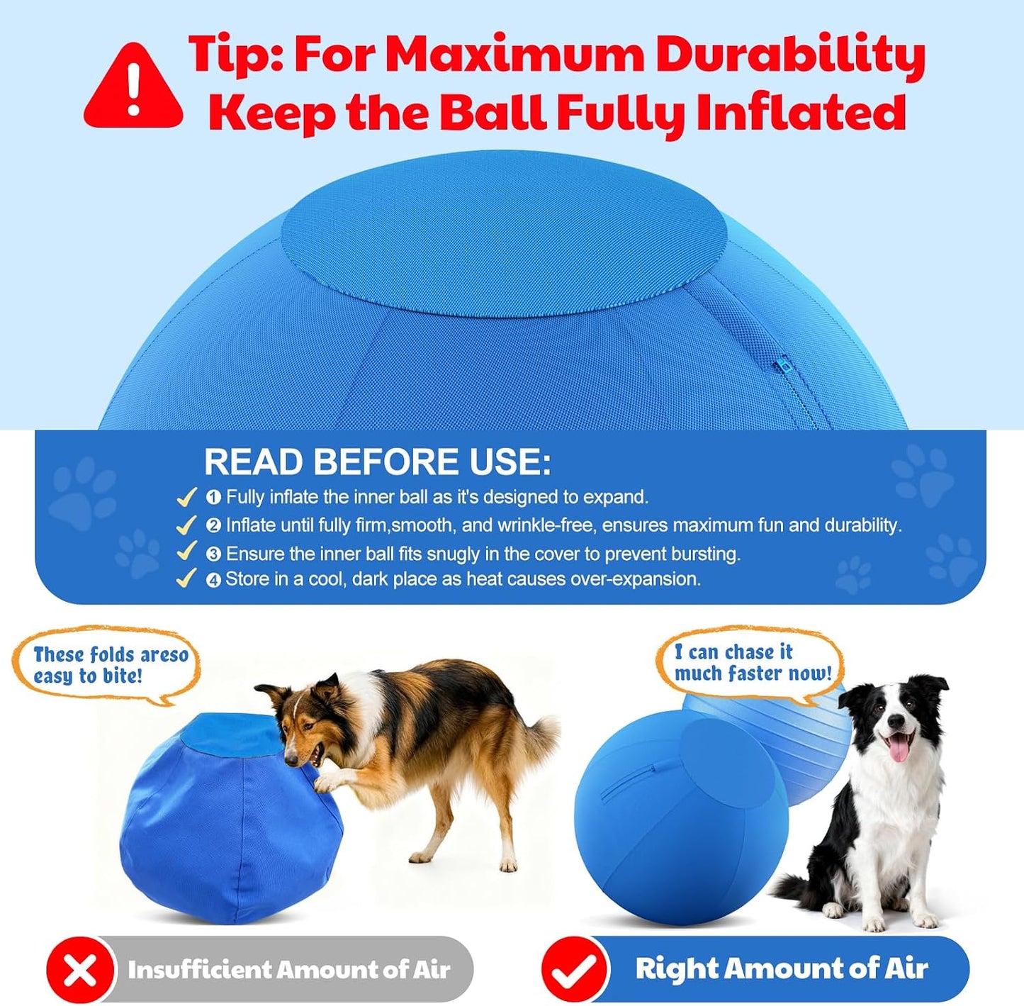 Happypaw 3.0 2026 - Pelota de pastor para perros de 18 pulgadas, re...