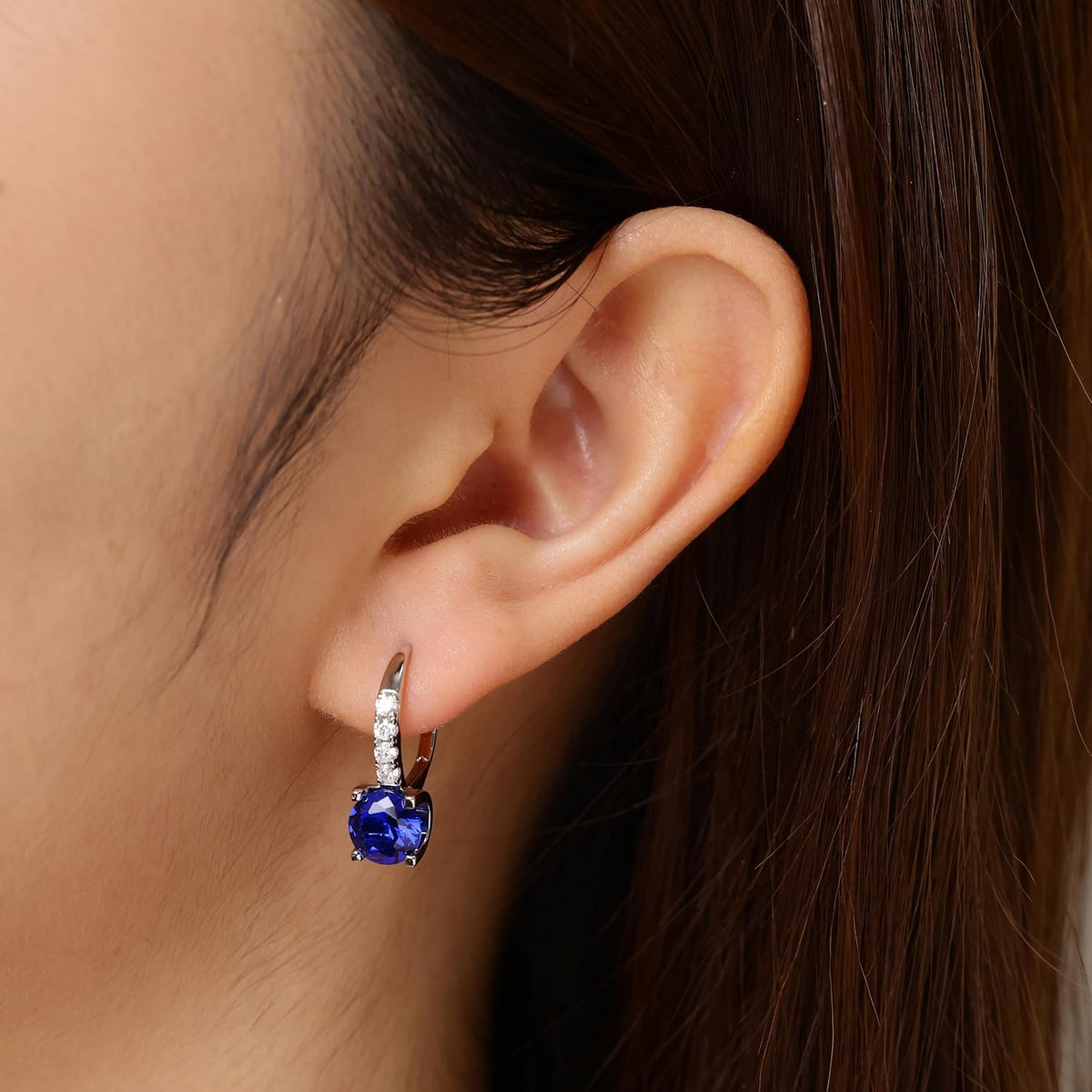 FANCIME Pendientes colgantes con piedra natal para mujer de plata d...