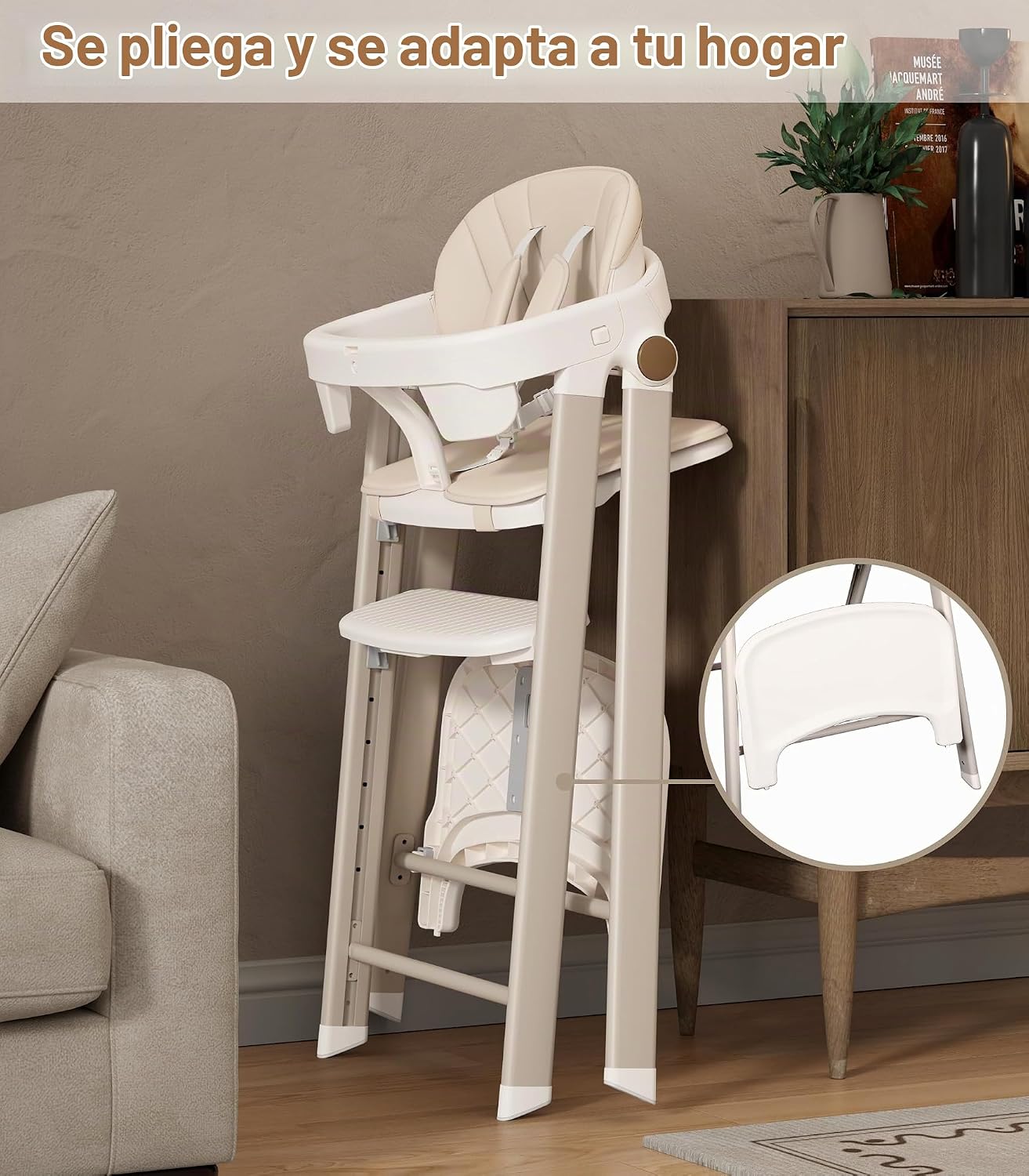 Silla alta plegable para bebé a torre de bebé, taburete para niños,...