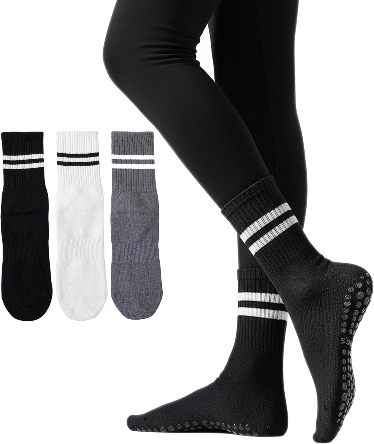Irisbear Calcetines de Pilates para Mujer con Agarres, Calcetines d...