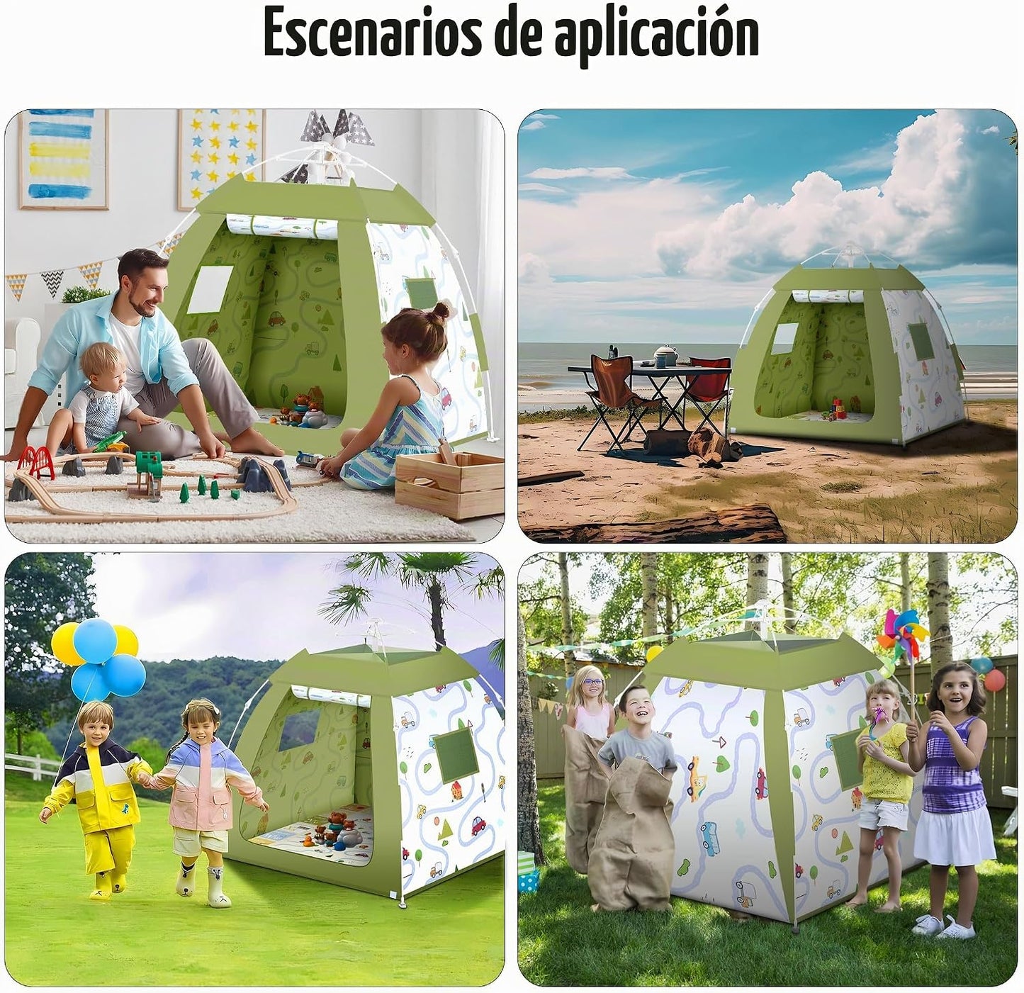Casa de juegos multiusos al aire libre para niños pequeños, tienda...