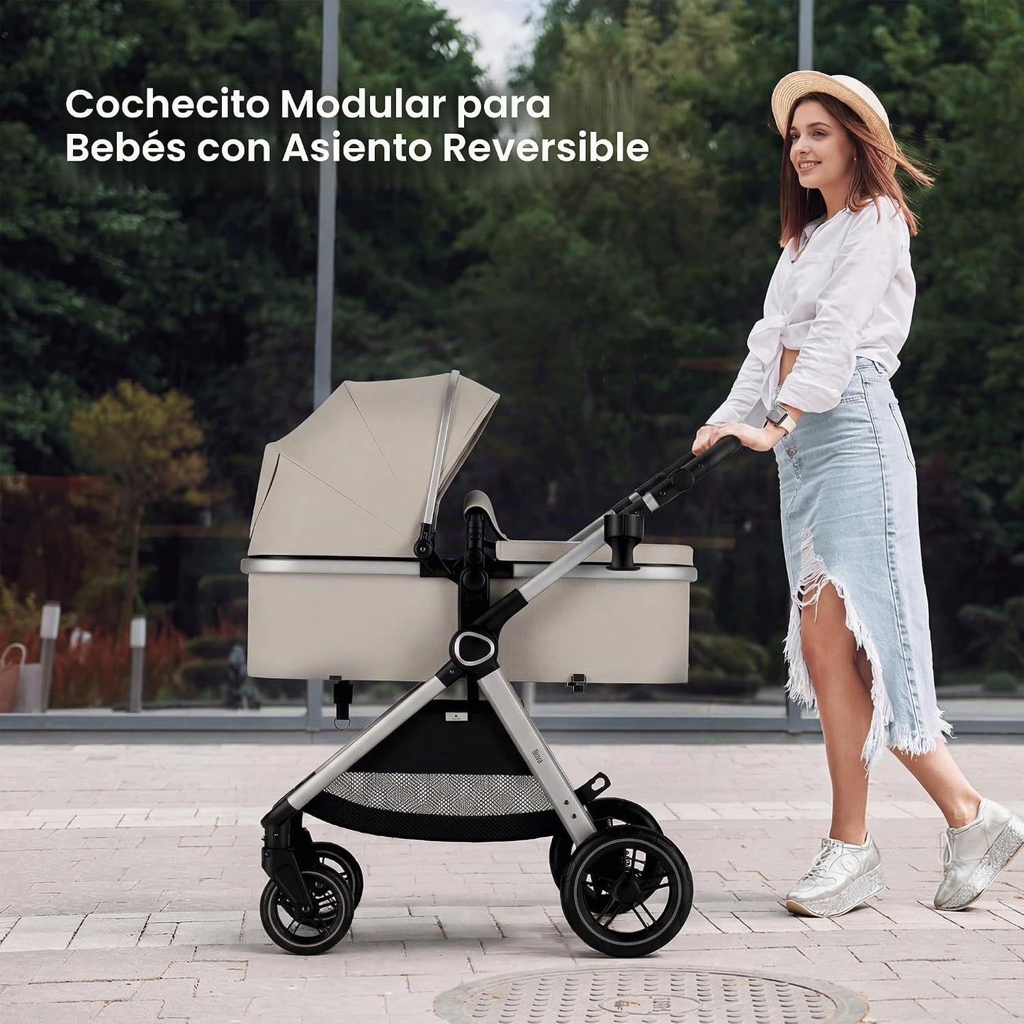 Accombe Cochecito de bebé convertible 2 en 1 para recién nacidos a...